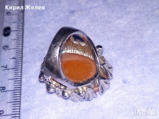 СКЪПОЦЕНЕН МЕДЕН ВИНТИДЖ - АРТ ПРЪСТЕН с БЯЛА ПОЗЛАТА 36991, снимка 6 - Пръстени - 39723571