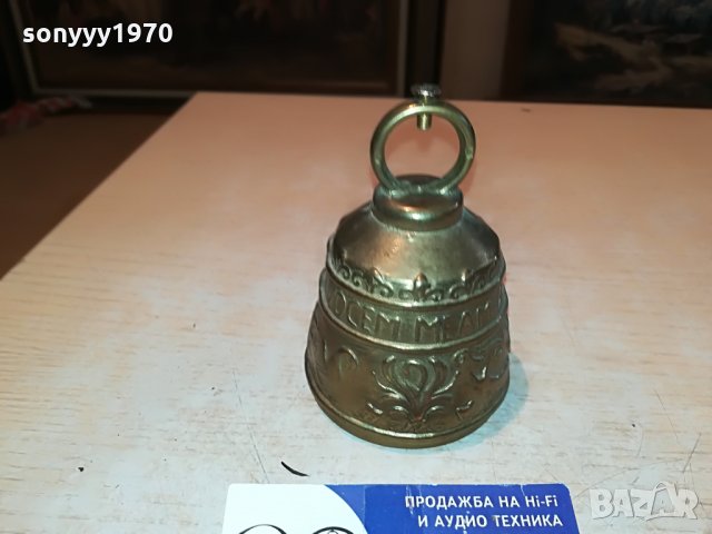 камбана-10х7см мед/месинг внос германия 2107211223, снимка 4 - Антикварни и старинни предмети - 33584324