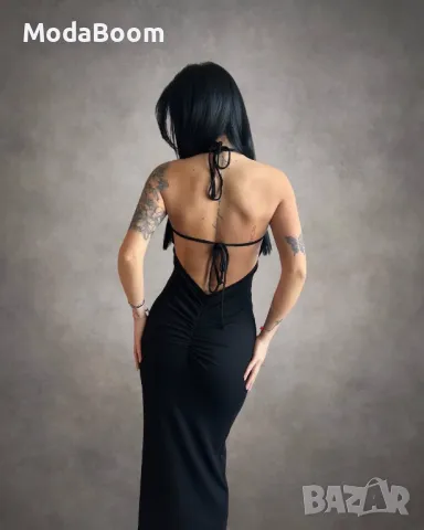 Черна стилна дамска рокля по тялото , снимка 2 - Рокли - 48686584
