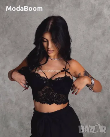 Дамски черен топ, снимка 2 - Корсети, бюстиета, топове - 48686826