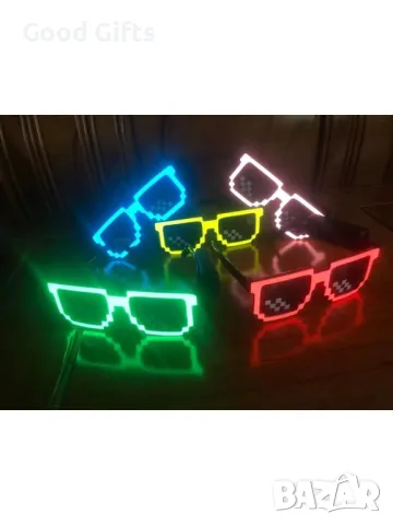 Светещи очила Minecraft стил – 9 режима, разноцветни, снимка 4 - Други - 50386483