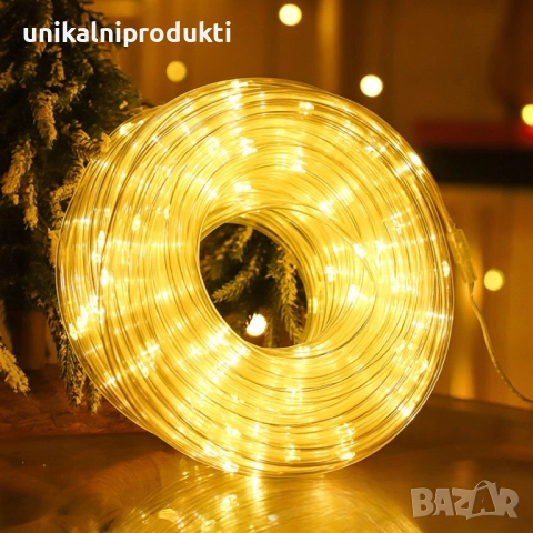 20м Коледен светещ LED маркуч многоцветен + захранване с 8 шоу програми , снимка 3 - Декорация за дома - 52678809