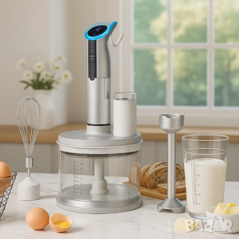 Многофункционален кухненски пасатор с чопър и бъркалка – 800W мощност, снимка 8 - Друга електроника - 51872203