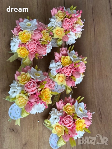 Букет от ароматни соеви цветя, снимка 3 - Декорация за дома - 53301309