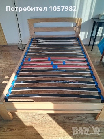 Дървено легло с ортопедична подматрачна рамка - 120/200