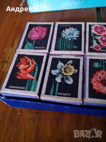 Стари Руски кибритени кутии Цветя,кибрит, снимка 3 - Други ценни предмети - 28308854