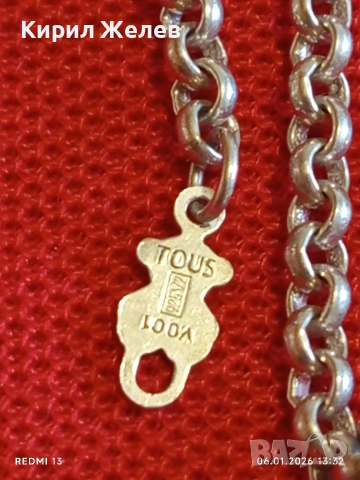 Дизайнерско сребърно колие с висулка Tous Cruise Bear великолепно стилно бижу 52816, снимка 5 - Колиета, медальони, синджири - 53005697