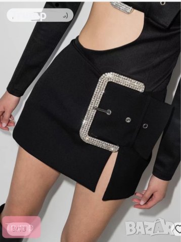 -50% къси кожени панталони с голяма Катарама с камъни , снимка 3 - Панталони - 44047889