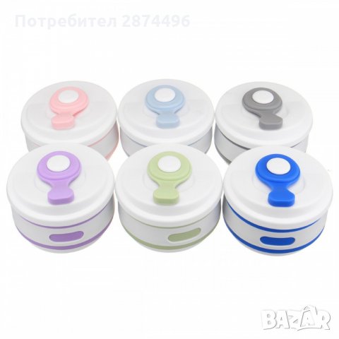 2918 Сгъваема силиконова чаша с капак, снимка 2 - Чаши - 35355365