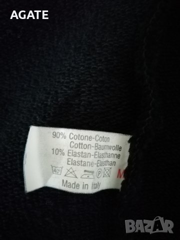 Черен суичър с качулка и орнаменти, памук , снимка 5 - Суичъри - 43298310