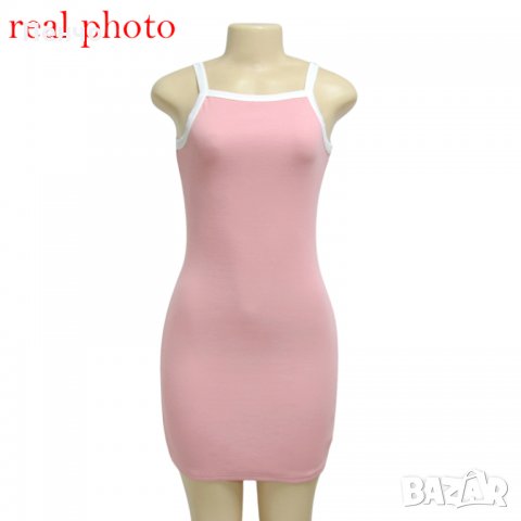 Дамска секси модна стилна красива рокля за жени момичета рокличка дрехи облекло деколте без ръкав еж, снимка 12 - Рокли - 28129585