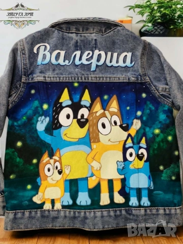 Стилно яке с ръчно рисувани герои – трима герои, снимка 3 - Детски якета и елеци - 53298568