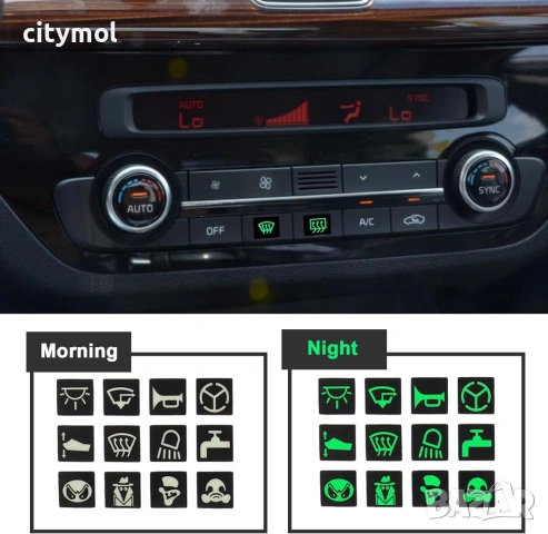 132 светещи стикери за бутони за кола, лодка, камион, автобус и др., снимка 3 - Аксесоари и консумативи - 53515021