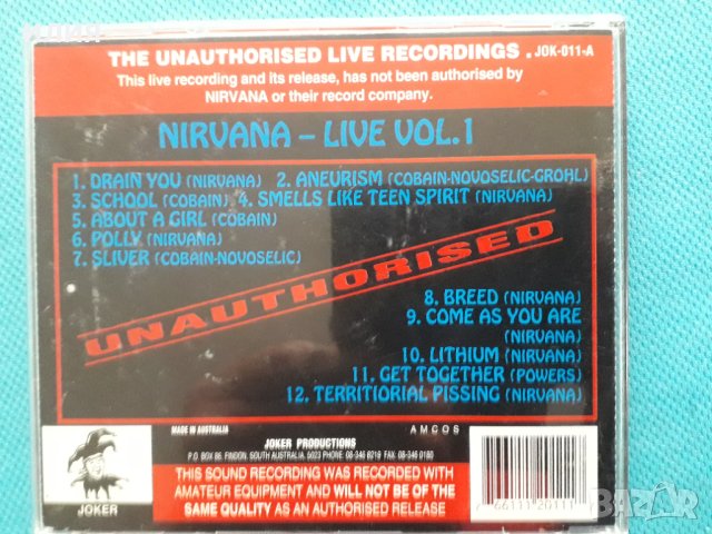 Nirvana – 1993 - Live Vol.1(Joker – JOK-011-A)(Unofficial Release,Bootleg)(Grunge), снимка 4 - CD дискове - 40725698