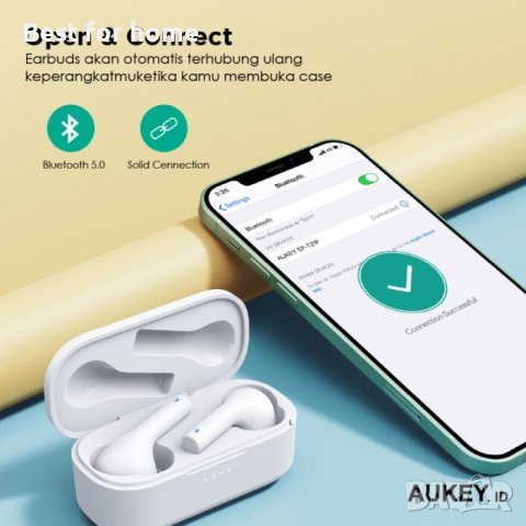 Висококачествени слушалки Aukey EP-T21 Move Compact True Wireless Earbuds, снимка 2 - Bluetooth слушалки - 43688508