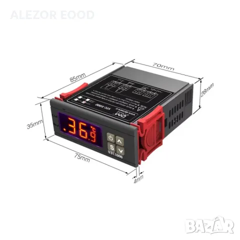 Терморегулатор -50 до +99 °C, Захр. 12VDC, 2изхода 230VAC/10А 2NO,4250, снимка 3 - Друго търговско оборудване - 48962298