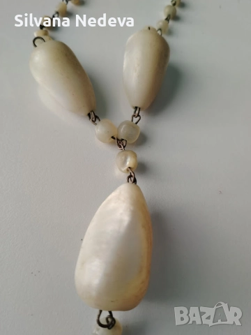 Много старинна огърлица от седеф-ръчна изработка, снимка 2 - Антикварни и старинни предмети - 52649939