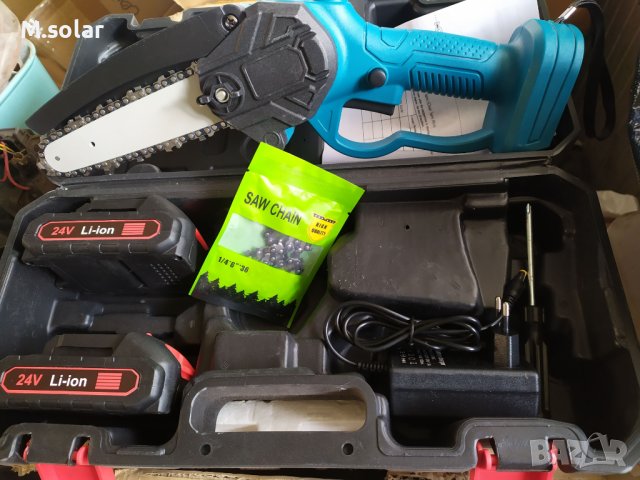 НОВА Акумулаторна Резачка -2 БАТЕРИИ 2 Вериги,система за мазане на веригата.Мини ТРИОН  ., снимка 1