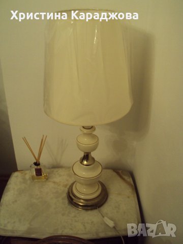 Настолна лампа -75 см с нов абажур, снимка 1 - Настолни лампи - 35097373