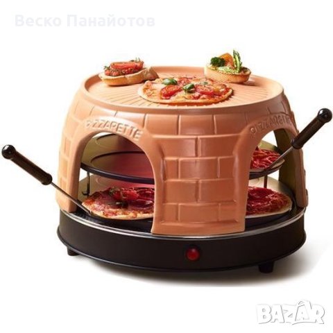 Фурна за пица с теракотен капак Emerio PIZZARETTE,за мини пици 8 бр., снимка 3 - Печки, фурни - 43397041