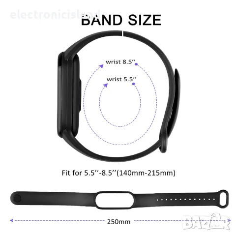 Каишка за смарт гривна Xiaomi Mi band модели: 2/3/4/5/6/7/8/9/10, снимка 5 - Селфи стикове, аксесоари - 39273640