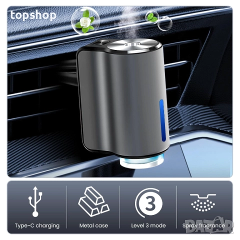  Чисто нов запечатан в целофан арома дифузер за кола, 2025г. умен регулируем арома дифузер с 3 аро.., снимка 4 - Аксесоари и консумативи - 51918143