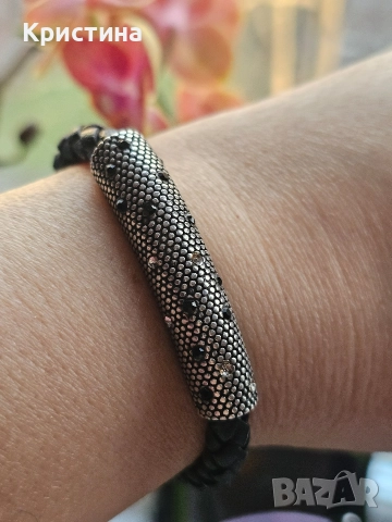 Маркова гривна от кожа и сребро/925