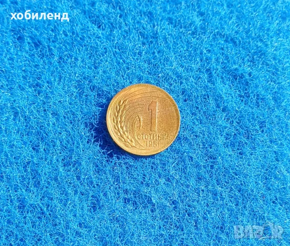1 стотинка 1951 с гланца , снимка 2 - Нумизматика и бонистика - 49497276