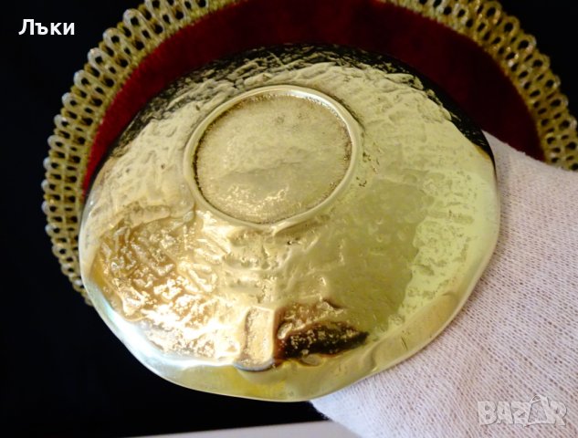 Бронзова чиния,купичка,слънце 250 гр. , снимка 2 - Антикварни и старинни предмети - 36675207