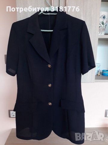 Дамско лятно сако с къс ръкав. Размер 46. Цвят тъмно синьо. 