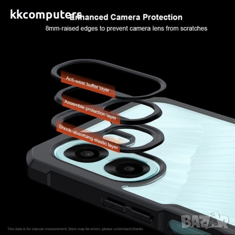 Защитен Калъф XUNDD за Oppo A6x 5G / A6x 4G - Акрилен Гръб + TPU Рамка, Airbag технология, 0.8mm Пов, снимка 5 - Резервни части за телефони - 53564299