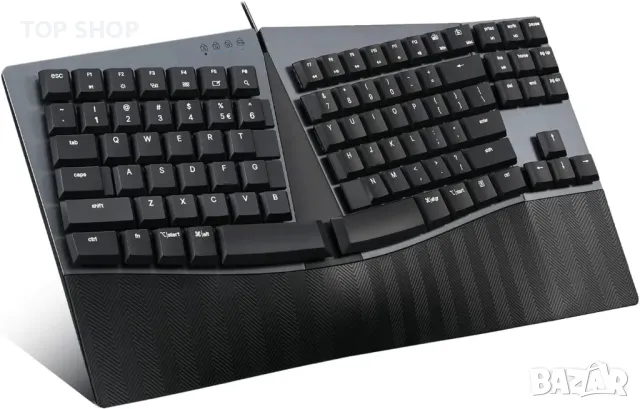 perixx PERIBOARD-335BR Кабелна ергономична механична компактна клавиатура, снимка 9 - Клавиатури и мишки - 49944977