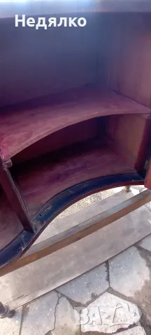 Старинна австрийска махагонова витрина,скрин,кристал, снимка 12 - Антикварни и старинни предмети - 48601548