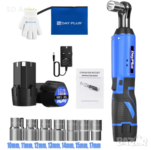 Акумулаторна Тресчотка DAY PLUS 3/8  с  2 батерии, снимка 2 - Други инструменти - 48479852