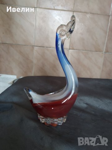 стъклена статуетка мурано-лебед, снимка 1 - Други - 32507558