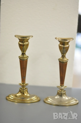 2 броя месингови свещника