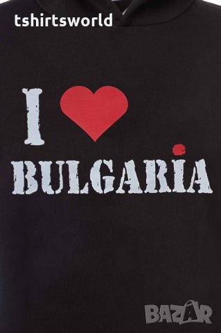 Нов детски суичър с трансферен печат I Love Bulgaria, Аз обичам България, снимка 2 - Детски анцузи и суичери - 34601376