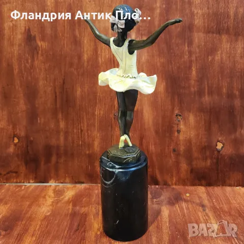 Бронзова скулптура на балерина по модел на Preiss, снимка 5 - Статуетки - 49648702
