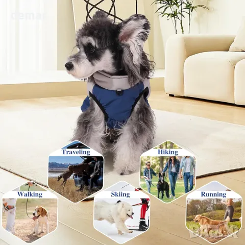 Топло палто за кучета/котки Poseca, светлоотразителна лента, размер S, снимка 2 - За кучета - 48424481