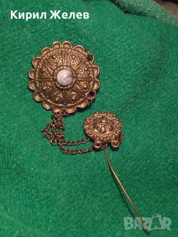 19в ВЪЗРОЖДЕНСКА РЯДКА БОГАТО ОРНАМЕНТИРАНА ДВОЙНА БРОНЗОВА ЗАБОДКА БРОШКА ЕТНО НАКИТ За НОСИЯ 34409, снимка 3 - Антикварни и старинни предмети - 39677495
