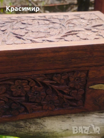 Красива дървена кутия в бохо стил. , снимка 2 - Антикварни и старинни предмети - 51283010