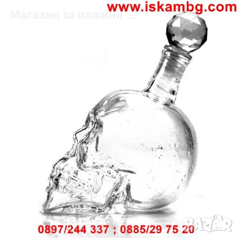 Стъклена бутилка "Череп" 500 мл и 1000 мл, снимка 3 - Чаши - 26800162