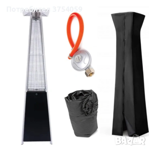 Газов отоплител-чадър 13 kW, 227 см – външен газов отоплител с калъф и защити + маймунка , снимка 7 - Отоплителни печки - 53096879