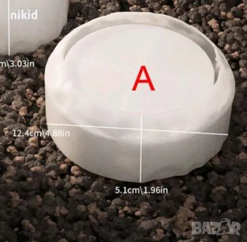 3D Кръгла кръг Широка купа купичка кашпа силиконов молд форма смола гипс шоколад свещ свещник, снимка 5 - Форми - 49469815
