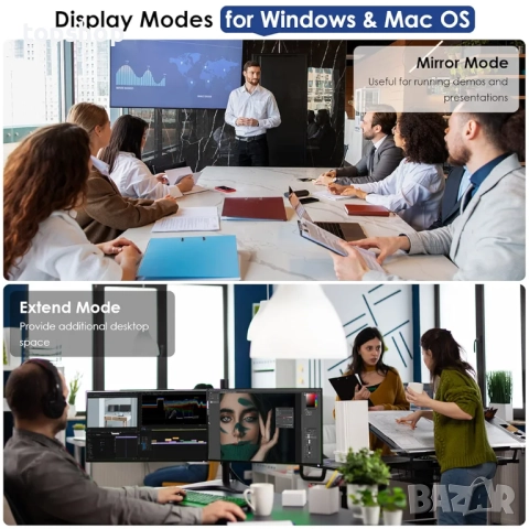 Чисто нова универсална докинг станция Wavlink USB 3.0 за два монитора, HDMI и DVI/VGA с Gigabit ..., снимка 3 - Кабели и адаптери - 51764442