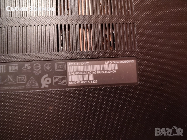 laptop Aser A 315-34-C4VC, снимка 4 - Лаптопи за дома - 52496774