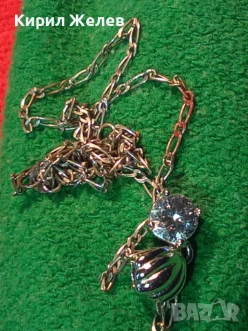 ФИНО СРЕБЪРНО ЛАНЧЕ СРЕБРО 925 с ПОСРЕБРЕНА АРТ ВИСУЛКА от БЛАГОРОДНА СТОМАНА с ИСКРЯЩ ЦИРКОН 20559, снимка 13 - Колиета, медальони, синджири - 49757308