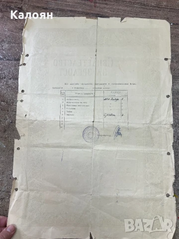 Стар документ свидетелство за зрелост, снимка 3 - Колекции - 51112189