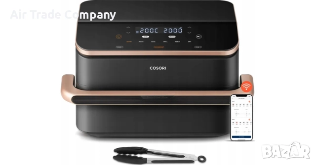 Фритюрник с горещ въздух Cosori Dual Blaze TwinFry Еър фрайър CAF-TF101S, 10L, снимка 5 - Фритюрници - 51674644
