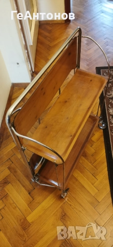 Помощна масичка за сервиране-сгъваема-на колела, снимка 3 - Маси - 52720809